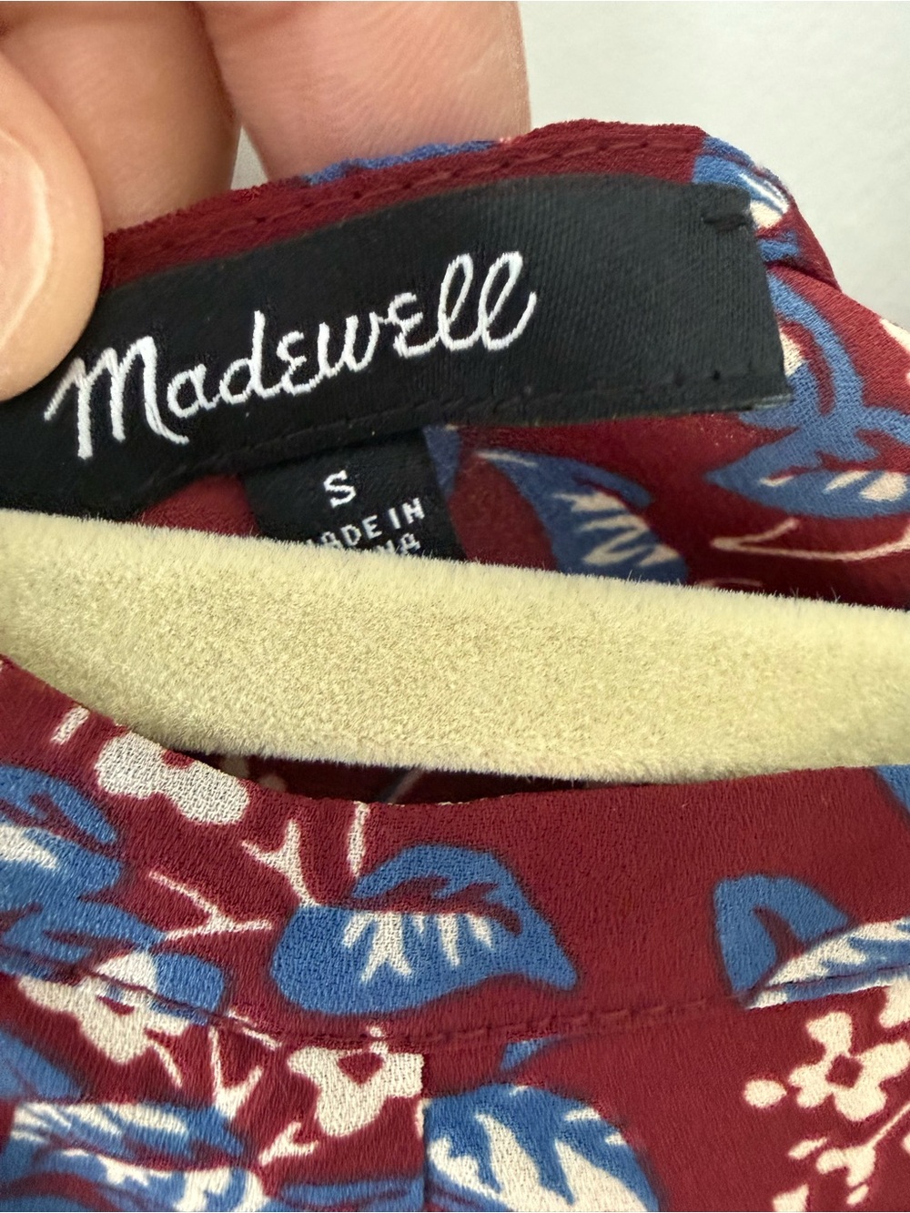 Madewell Burgundy Floral Tie-Front Long Sleeve Tee - Picture 3 of 4